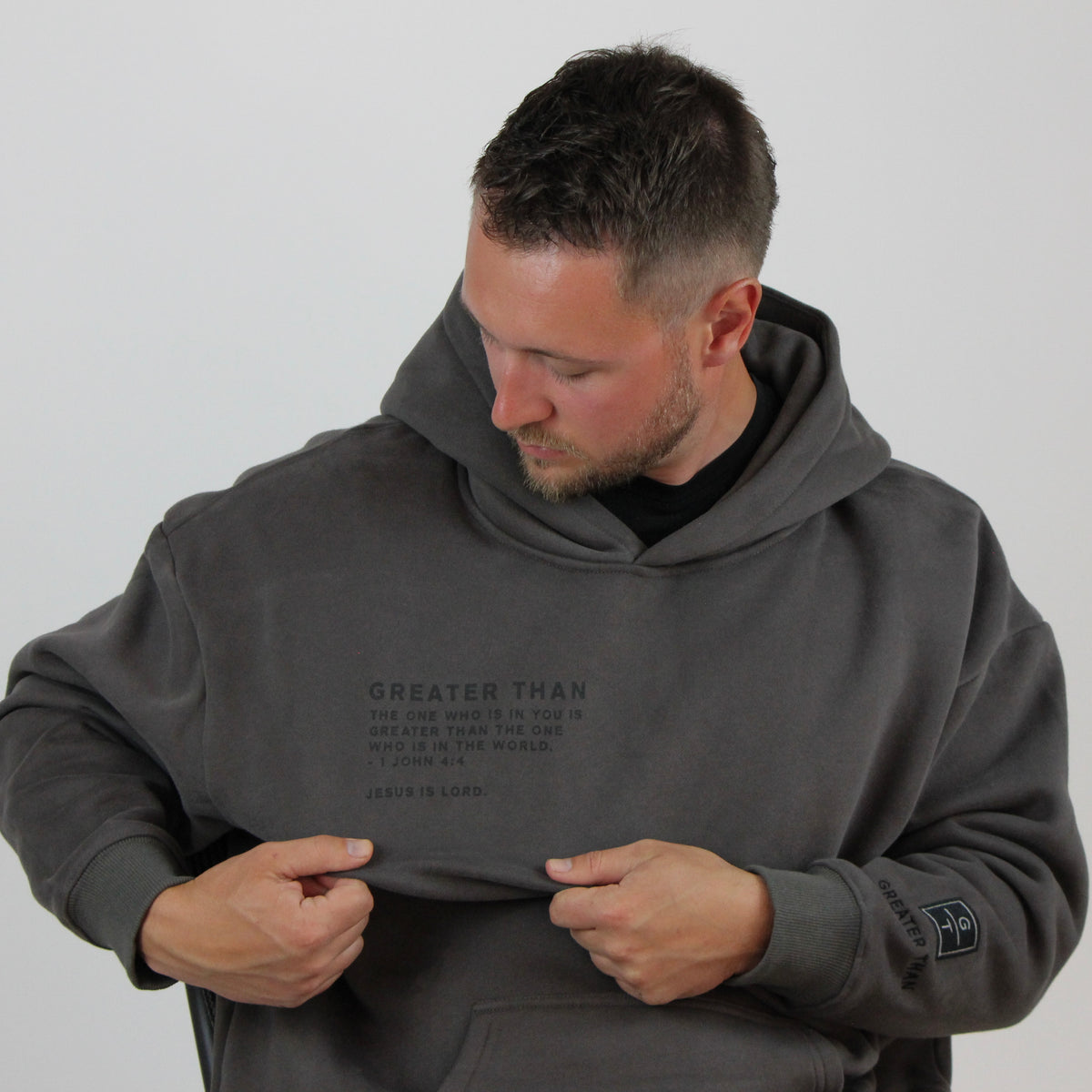 GREATER THAN Oversized Hoodie - Charcoal – GREATER THAN 