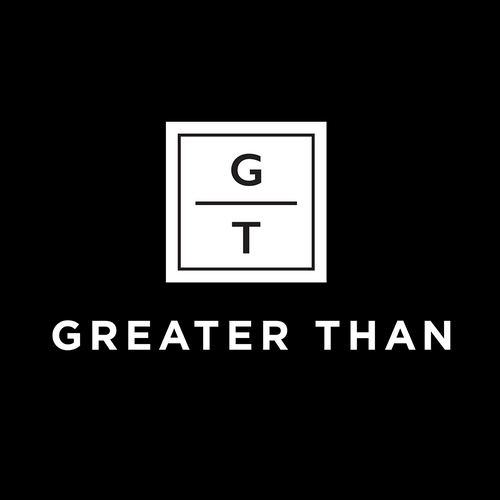 The logo for GREATER THAN Christian Clothing and GREATER THAN Christian Ministries Inc.